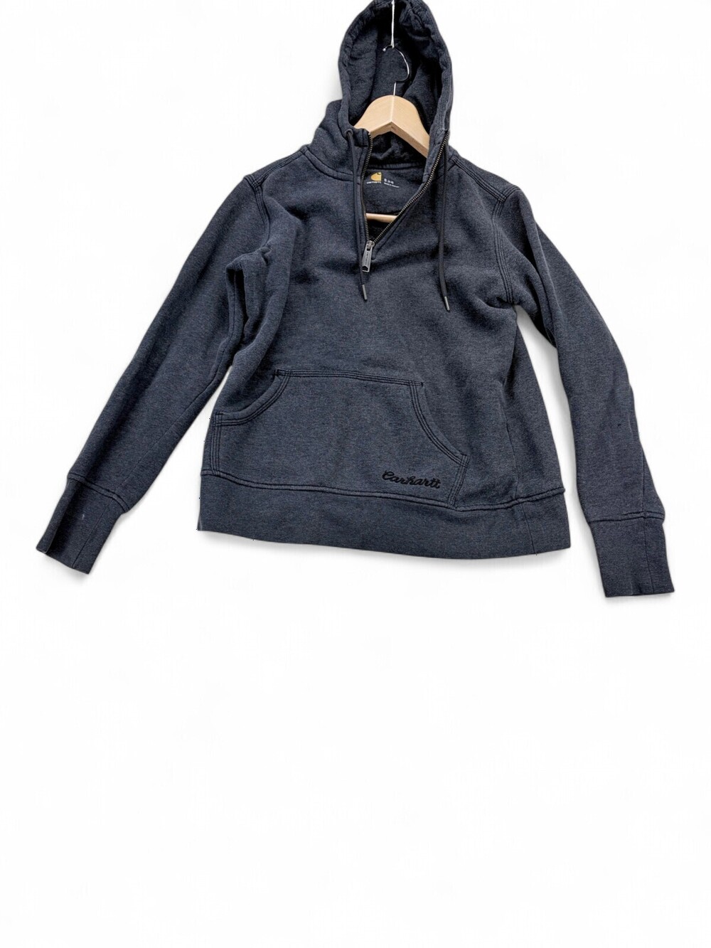 Carhartt Womens Quarter Zip Hoodie S Charcoal Gray Pullover 100705-013